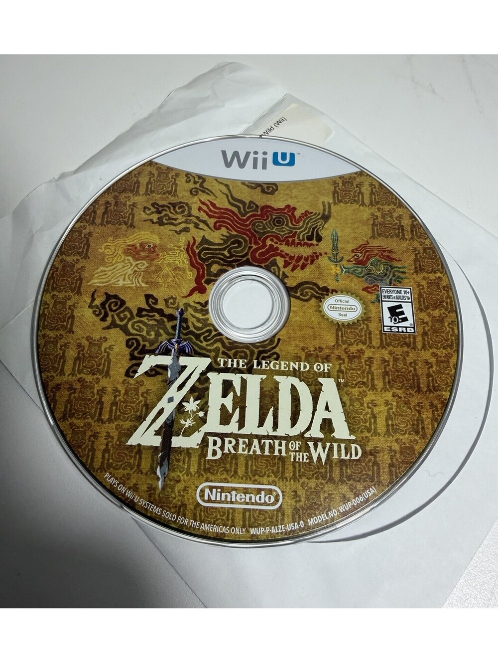 The Lengend of Zelda Breath of the Wild Nintendo Wii U Excellent Disc